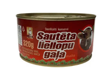 STERILIZĒTI KONSERVI BRASLA SAUTĒTA LIELLOPU GAĻA 320G