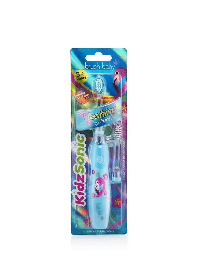 Brush-Baby Kidzsonic elektriskā zobu birste flamingo 3+, 1 gb.