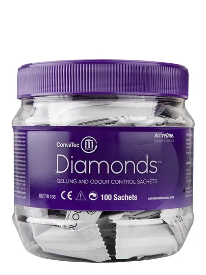 Convatec diamonds smakas kontroles maisiņi, 100 gb.