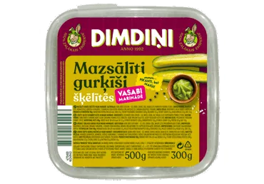 MAZSĀLĪTU GURĶĪŠU ŠĶĒLĪTES VASABI MARINĀDĒ 500G