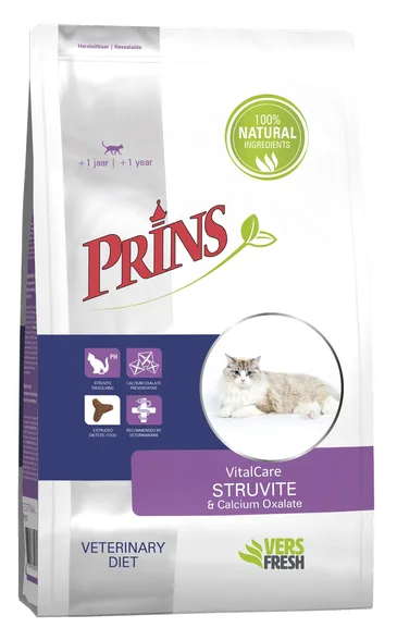 Prins Vitalcare Diet Struvite&Calciumoxalate sausā barība, 1,5 kg