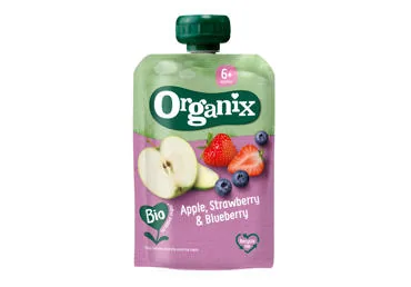 BIO BIEZENIS ORGANIX ĀBOLU-ZEMENU-MELLENU 6+100G