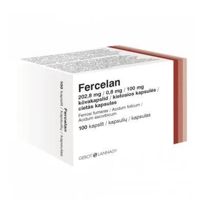 Fercelan 202,8 mg/0,8 mg/100 mg cietās kapsulas N100