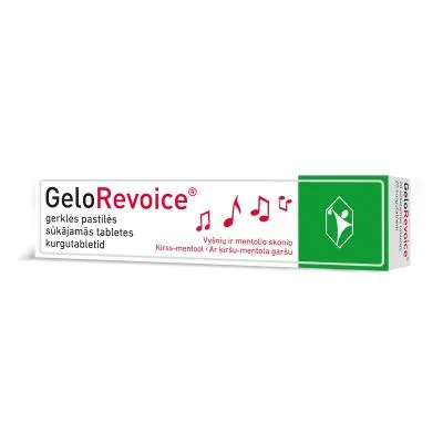 Gelorevoice ķiršu-mentola sūkājamās tabletes N20
