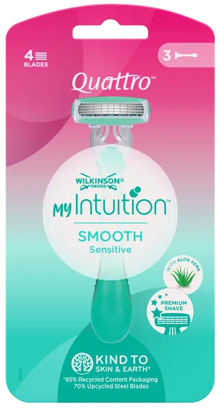 Одноразовые бритвы Wilkinson Sword Quattro for Women Sensitive Comfort, 3 шт.