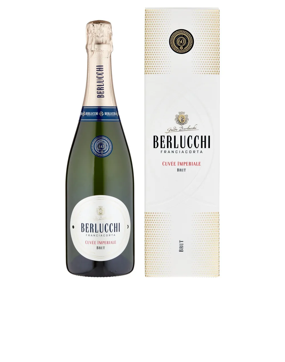 Dzirkstošais vīns berlucchi cuvée imperiale franciacorta, brut, kastē, 12,5%, 0,75 l
