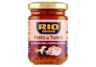 PESTO AR TUNCI, BAKLAŽĀNIEM UN KALTĒTIEM TOMĀTIEM RIO MARE 130G