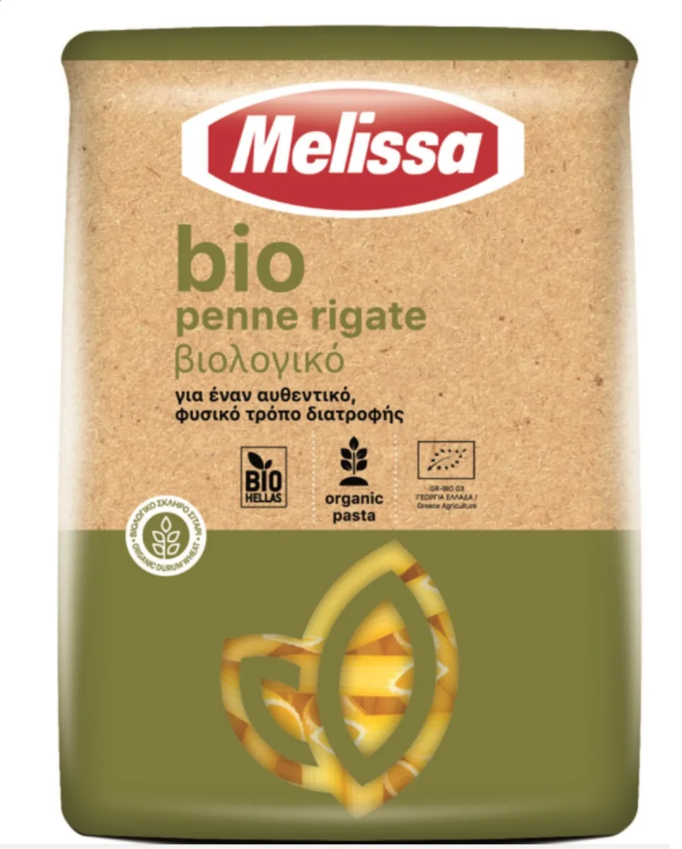 MAKARONI MELISSA PENNE RIGATE BIO, 500G