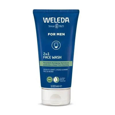 Weleda For Men 2IN1 dziļi attīrošs līdzeklis sejas ādai un bārdai 100 ml