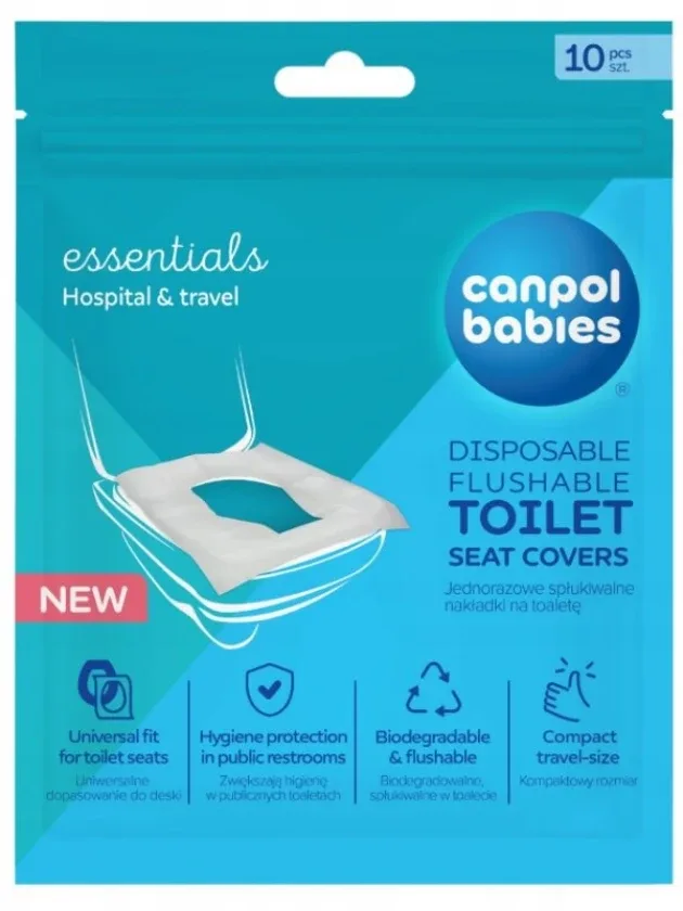 Canpol Babies vienreizējās lietošanas tualetes sēdekļa pārvalki, 10 gb.