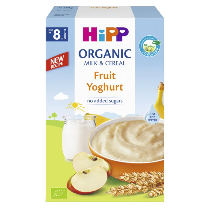 PIENA PUTRA AR AUGĻIEM UN JOGURTU HIPP 250G