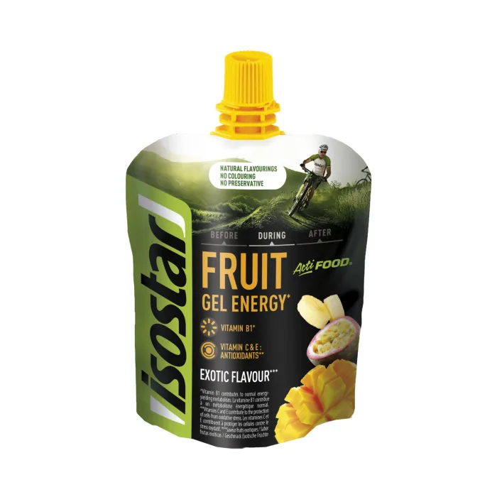 GĒLS ISOSTAR ACTIFOOD ENERGY EKSOTISKO AUGĻU 90G