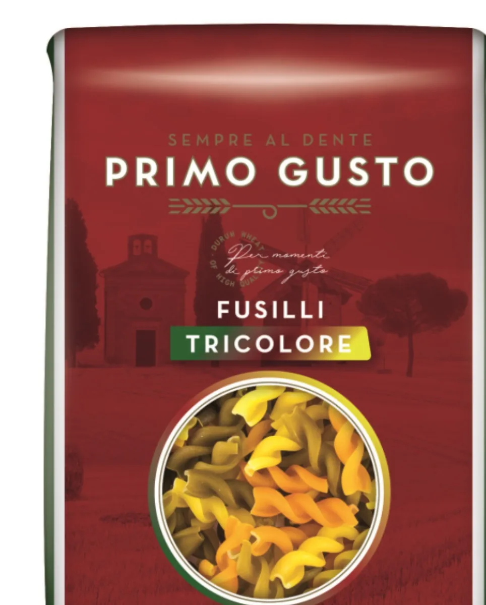MAKARONI PRIMO GUSTO FUSILLI, TRĪSKRĀSU, 500G