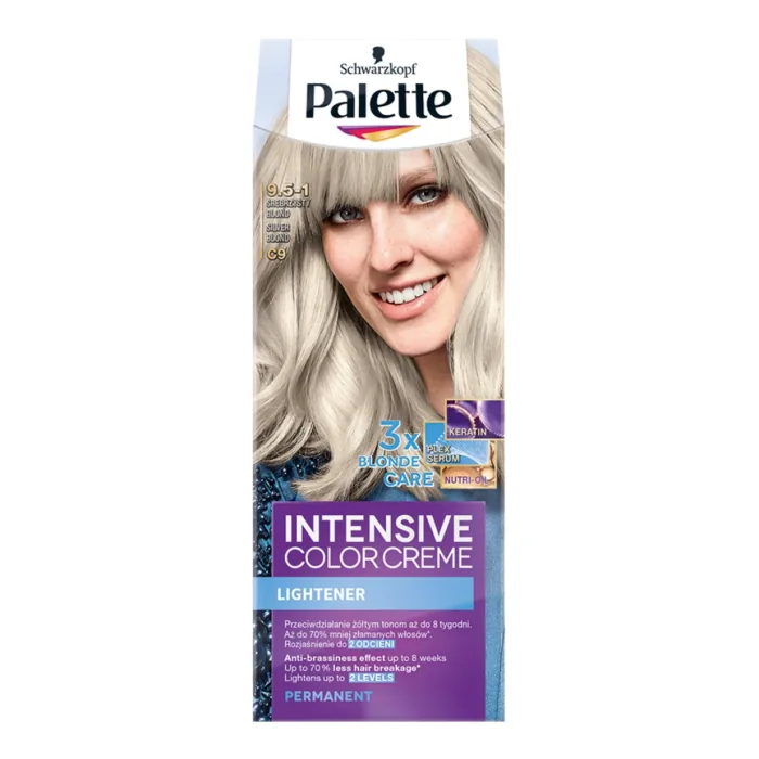 MATU KRĀSA PALETTE INTENSIVE COLOR CREME SUDRABA BLONDS 9.5-1 (C9)