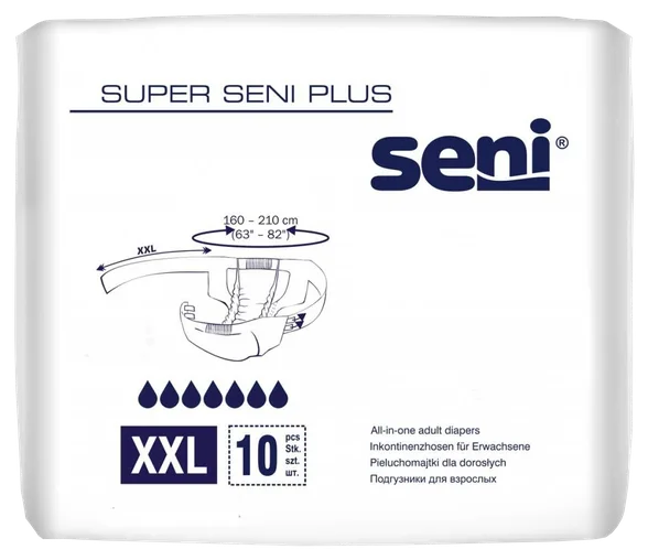 Подгузники для взрослых Seni Super Plus XXLarge (160-210 см), 10 шт.