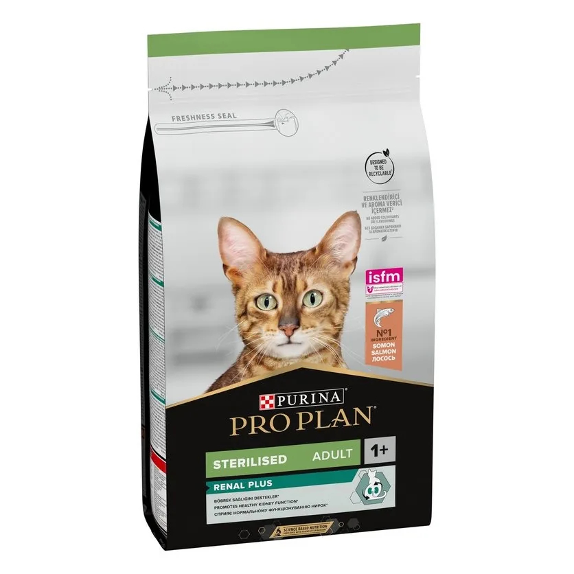 SAUSĀ BARĪBA KAĶIEM PRO PLAN STERIL RENAL, AR LASI, 1.5KG