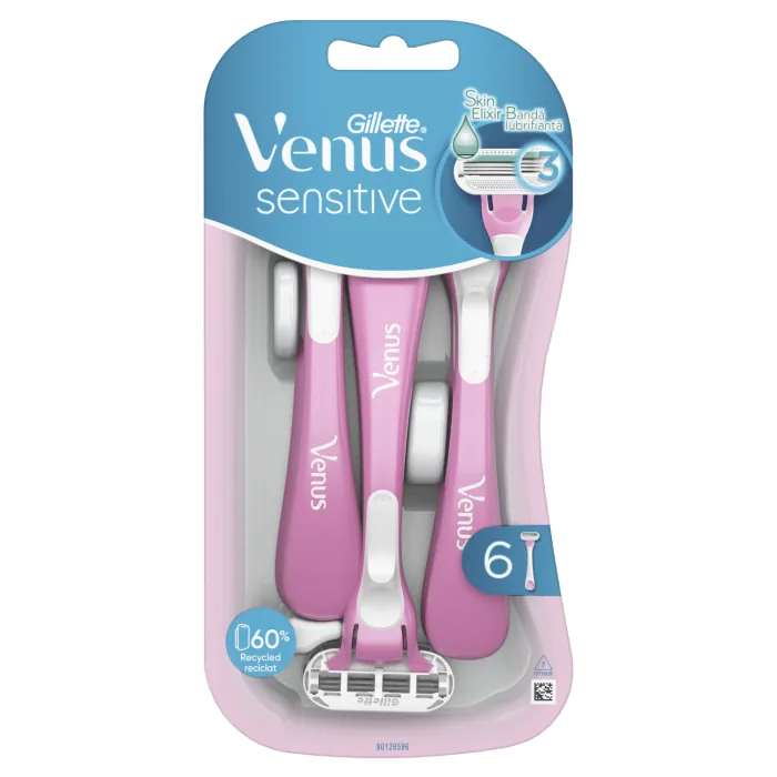 VIENREIZĒJAS LIETOŠANAS SKUVEKĻI GILLETTE VENUS SENSITIVE 6GAB.