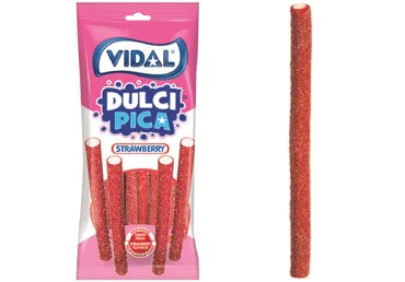 ŽELEJAS KONFEKTES SOUR STRAWBERRY PENCILS VIDAL 90G