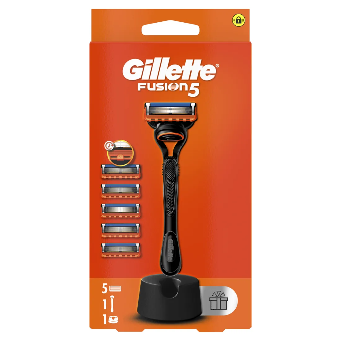 SKUVEKLIS GILLETTE FUSION + KASETES 5GAB.