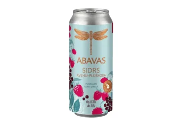 Сидр Abavas малина и цветы бузины 5%, 0,33 л