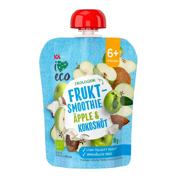 BIEZENIS I LOVE ECO ĀBOLU, KOKOSRIEKSTU,NO 6 MĒN.90G