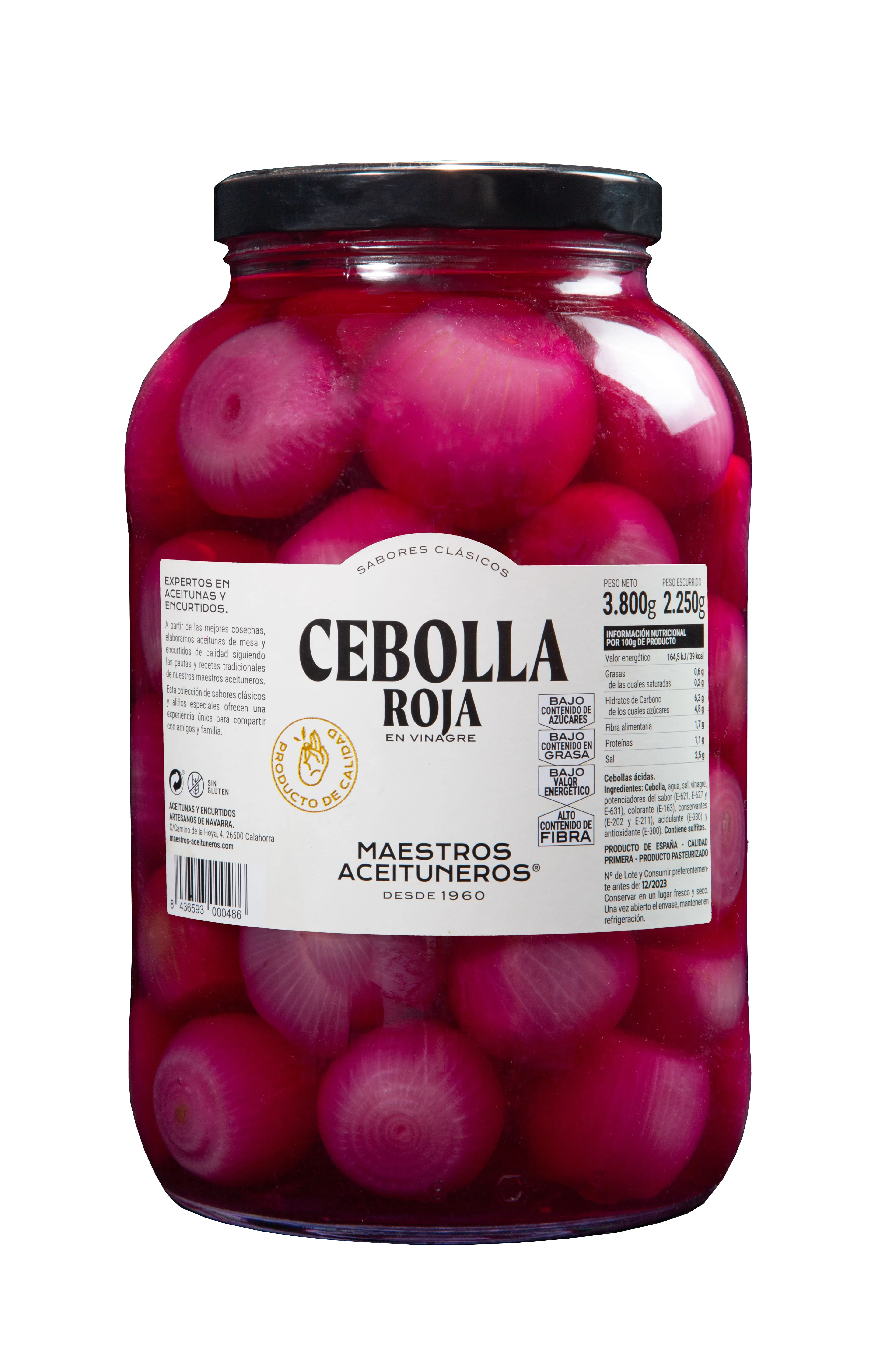 SĪPOLI SARKANIE, MARINĒTI MAESTROS ACEITUNEROS, 3.8KG/2.25KG