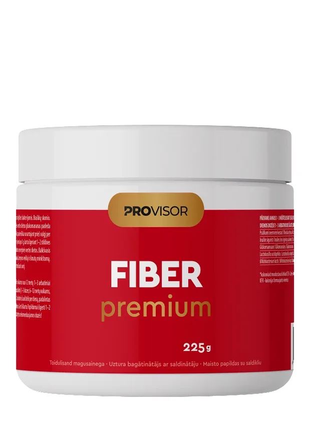 Provisor Fiber Premium ar zemeņu garšu pulveris, 225 g