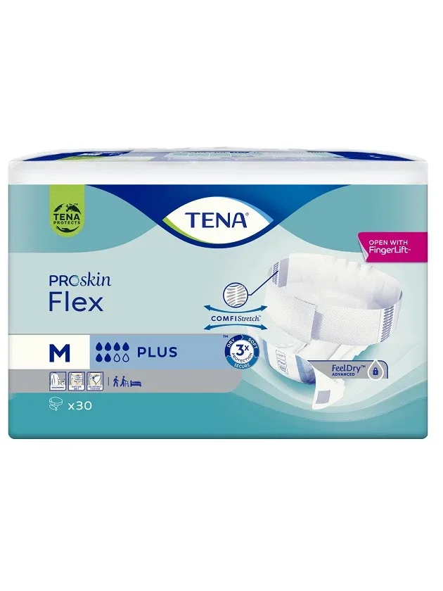Трусы-подгузники Tena Flex Plus M с усиленной впитываемостью, 30 шт.