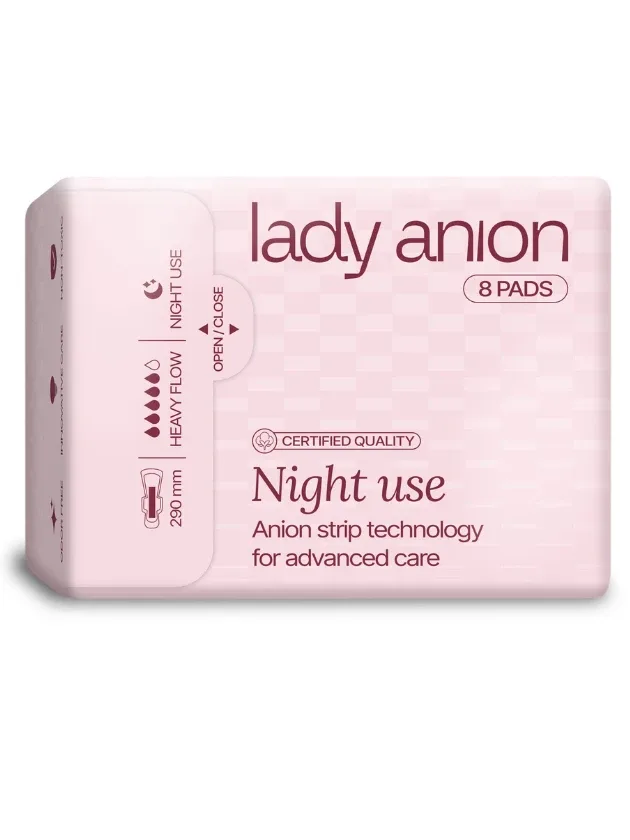 Lady Anion Night Use nakts paketes, 8 gb.