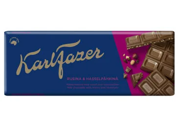 PIENA ŠOKOLĀDE ROZĪŅU LAZDU RIEKSTU KARL FAZER 180G