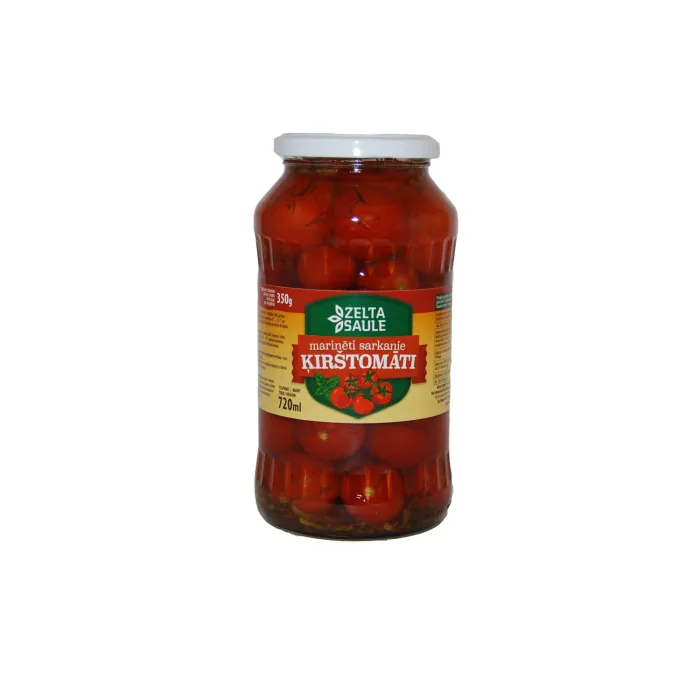MARINĒTI SARKANIE ĶIRŠU TOMĀTI ZELTA SAULE 720ML