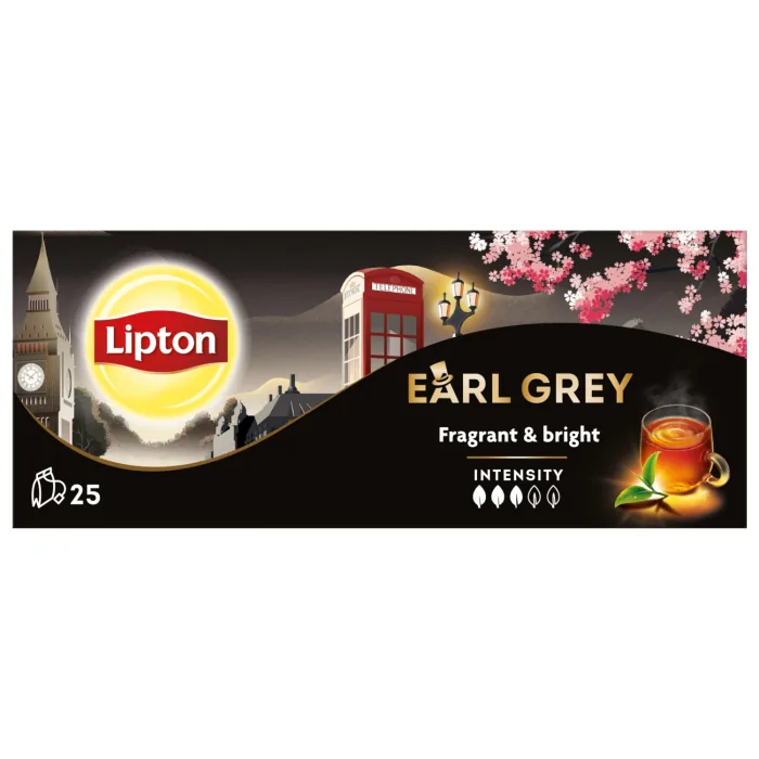 MELNĀ TĒJA LIPTON EARL GREY  38G