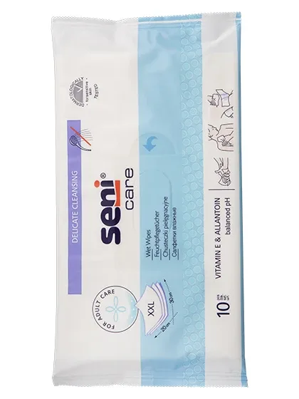 Seni Care mitrās salvetes ar vitamīnu E un alantoīnu XXL, 10 gb.