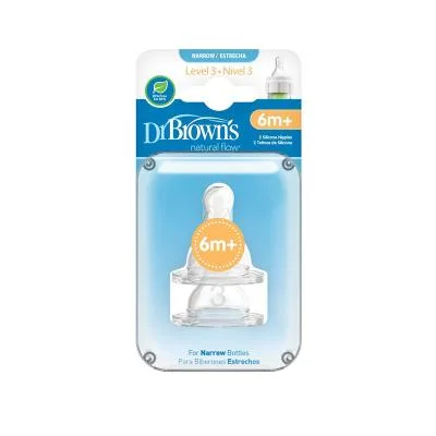 Dr.Brown's Iii līmeņa knupīši pudelītēm ar šauru kakliņu, no 6 līdz 9 mēn.