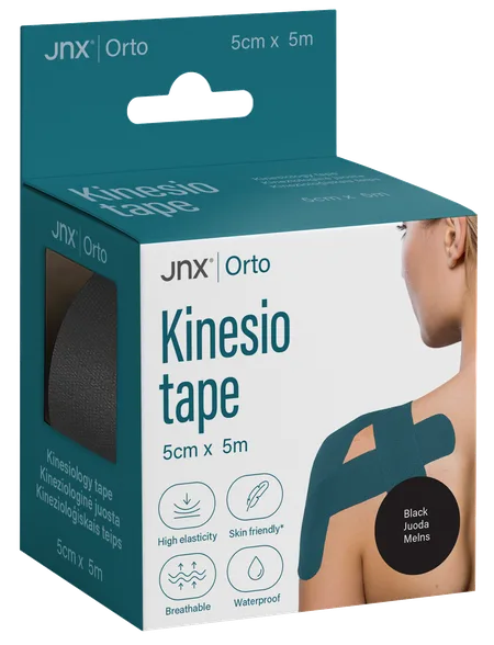 JNX Orto 5 cm X 5 m (black) kinezioloģiskais teips, 1 gab.