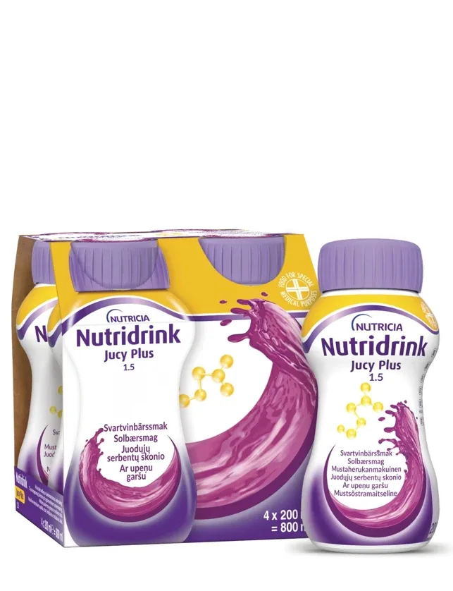 Nutridrink jucy plus (ar upeņu garšu), 4 x 200 ml