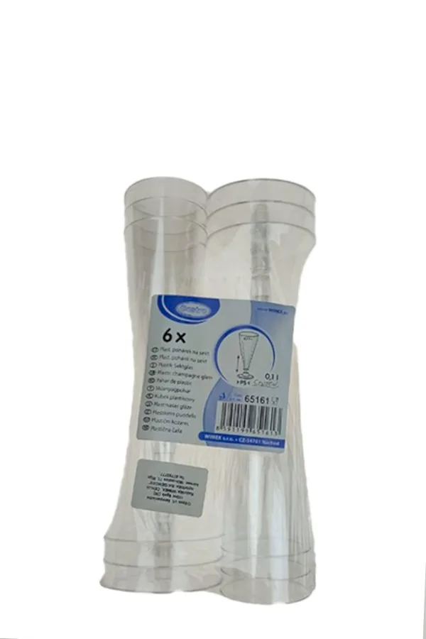ŠAMPANIEŠA GLĀZES VIENREIZLIETOJAMAS 100ML 6 GAB