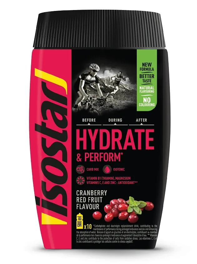 Isostar pulveris hydrate & perform cranberry red fruits, 400 g