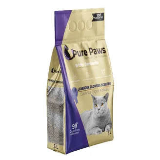 SMILTIS KAĶIEM.WHITE PURE PAWS CEMENTEJOŠĀS LAVANDA 4.5KG/5L