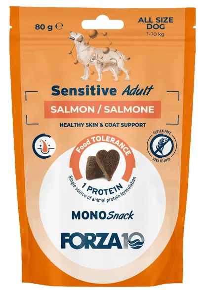 FORZA10 Monosnack Sensitive Adult lasis, suņiem gardumi, 80 g