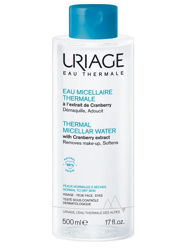 Uriage termālais micelārais ūdens normālai un sausai ādai, 500 ml