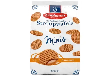 MINI STROPVAFELES AR KARAMELI DAELMANS 200G