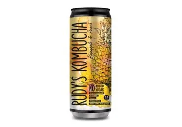 DZĒRIENS RUDY'S KOMBUCHA PINEAPPLE & PEACH 0,33L D