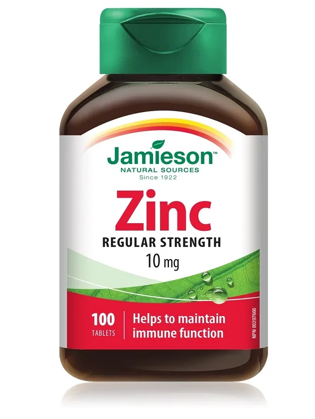 Jamieson Zinc 10 mg tabletes, 100 gb.