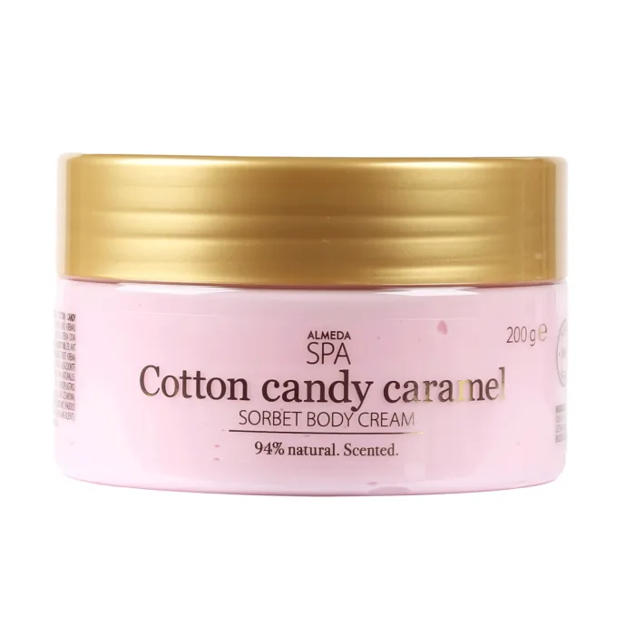 ĶERMEŅA SORBETA KRĒMS ALMEDA SPA COTTON CANDY CARAMEL 200G