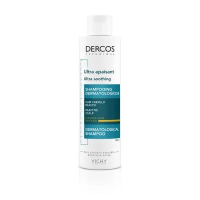 Vichy Dercos Ultra Sooting šampūns īpaši jutīgai/sausai galvas ādai, 200 ml