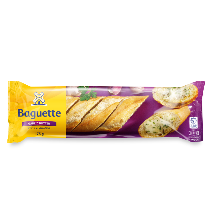 BAGETE LATVIJAS MAIZNIEKS IZCEP PATS AR ĶIPLOKU UN ZAĻUMU SVIESTU 175G