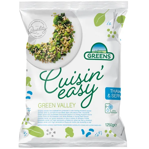ĀTRI SALDĒTS DĀRZEŅU MAISĪJUMS GREENS GREEN VALLEY, 1.25KG IQF