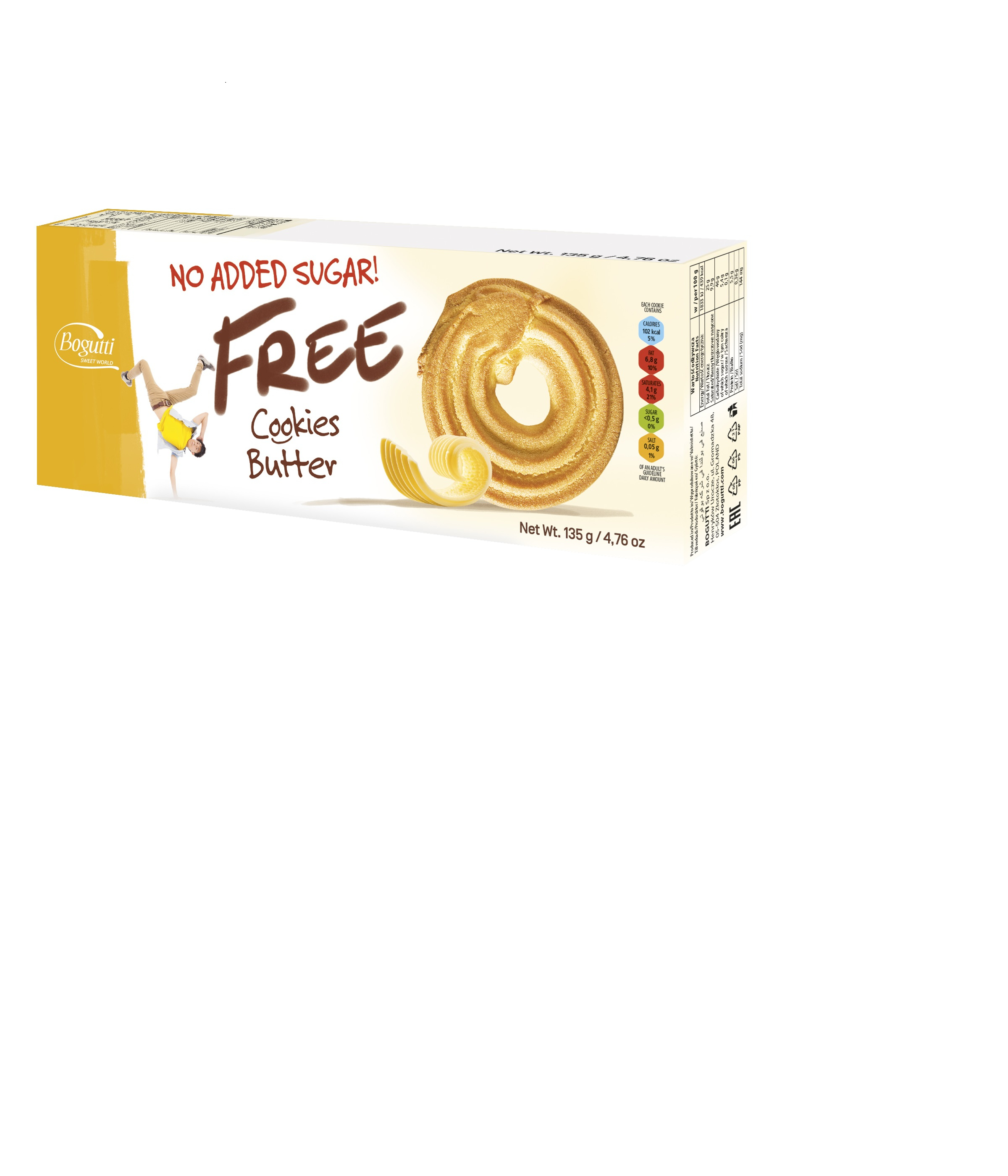 CEPUMI BOGUTTI FREE AR SVIESTU BEZ PIEVIENOTA CUKURA, 135G