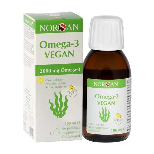 Norsan Omega-3 vegan ar citronu garšu eļļa, 100 ml